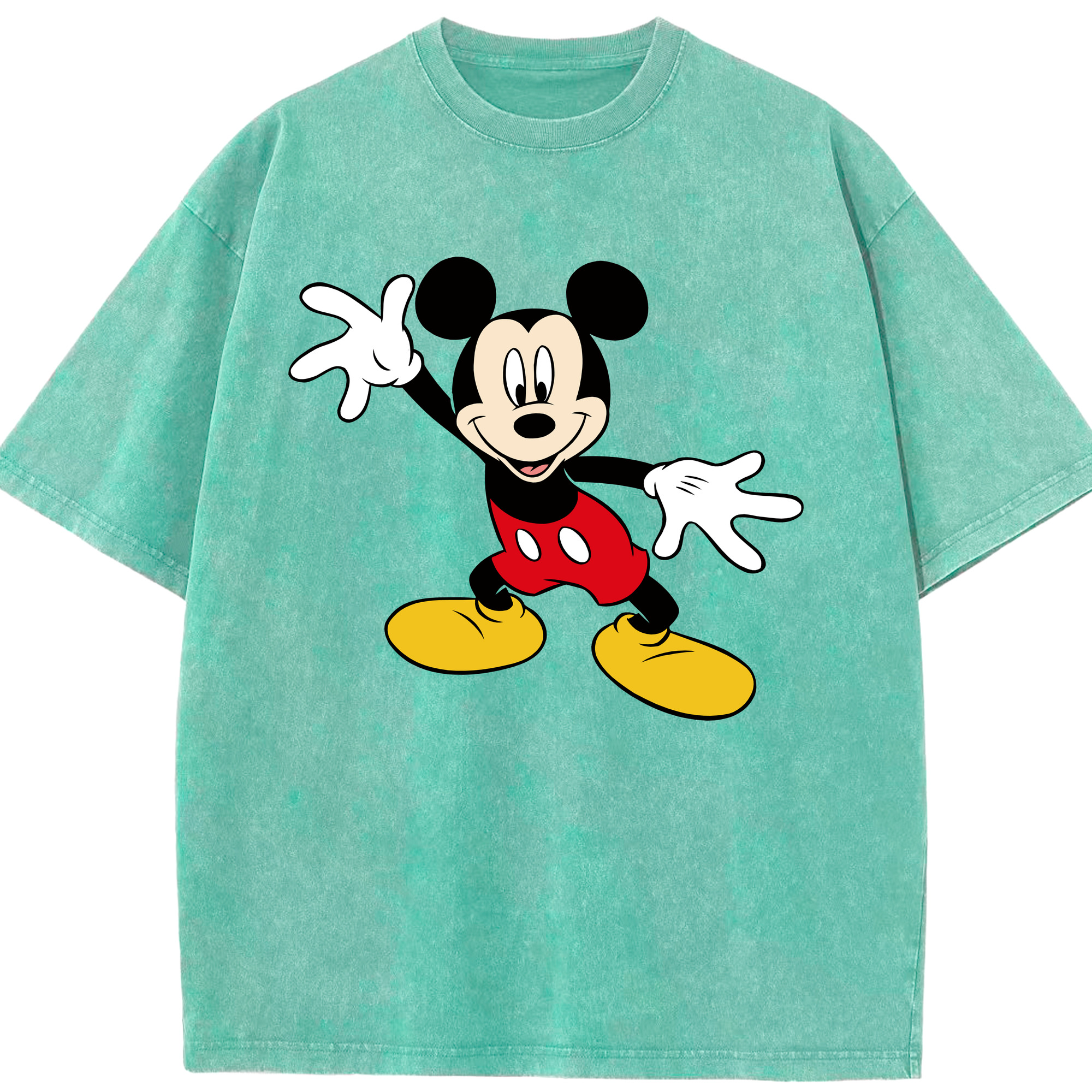 （画像用） ミッキーマウス Mickey Mouse 綿100% ヴィンテージ風 半袖Tシャツ（フロントプリント）